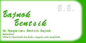 bajnok bentsik business card